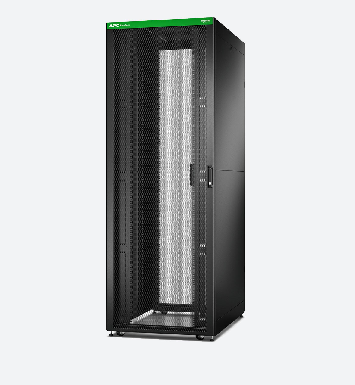 APC Easy Rack, 48U, Black, With Roof, Castors, Feet, 4 Brackets, And Side Panels, No Bottom, 2258H X 600W