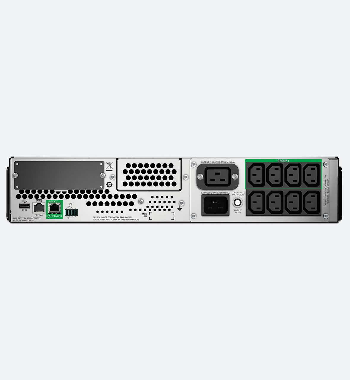 APC Smart-UPS, Line Interactive, 2200VA / 3000VA, Rack mount 2U, 230V, 8x IEC C13+2x IEC C19 outlets, SmartConnect Port+SmartSlot, AVR, LCD - Image 2