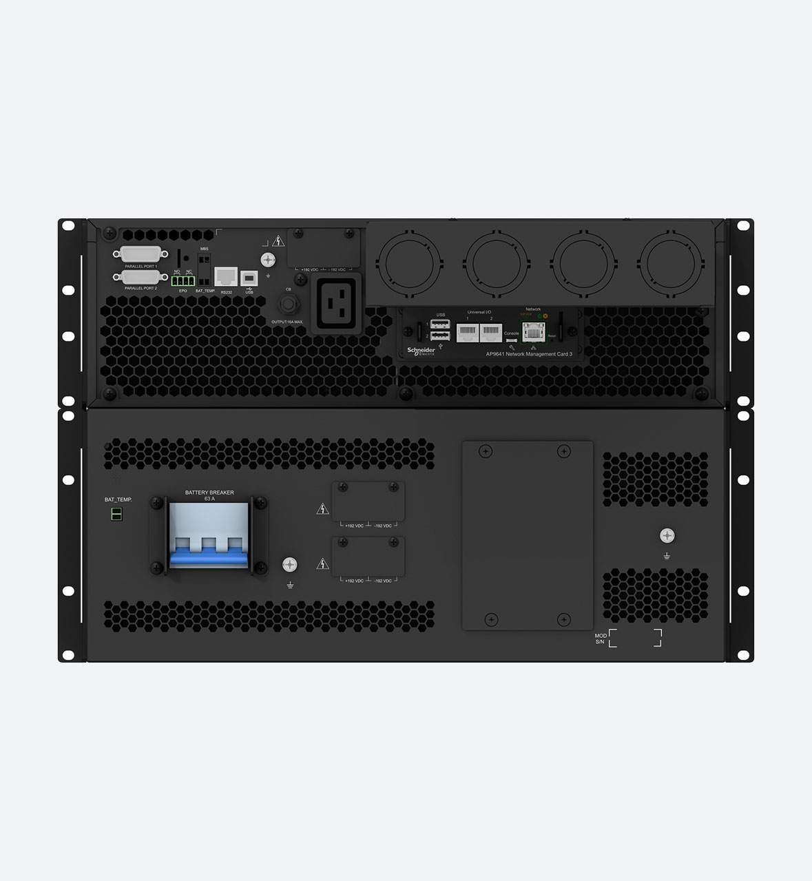 APC Smart-UPS On-Line, 15kVA/ 20kVA, Rack/Tower, 230V/380V... 415V, Hard wire 5-wire(3P+N+E) +3-wire(1P+N+E), Network Card, W/O rail kit - Image 5