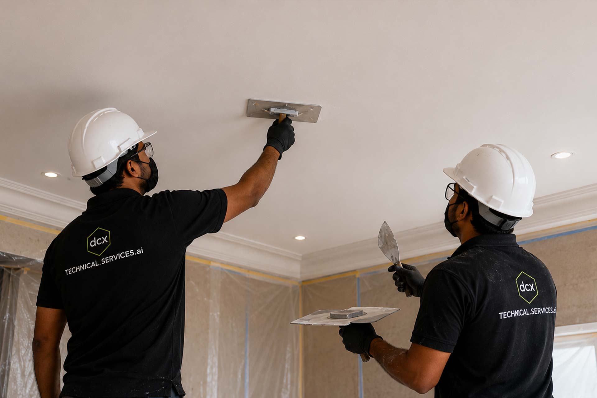 Protective ceiling coating applied after restoration to ensure long-term durability and appearance